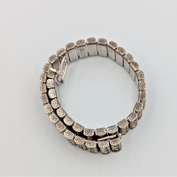 Vintage Bojar Sterling Silver 925 Clear Rhinestone Tennis Bracelet Art-Deco - Picture 5 of 16